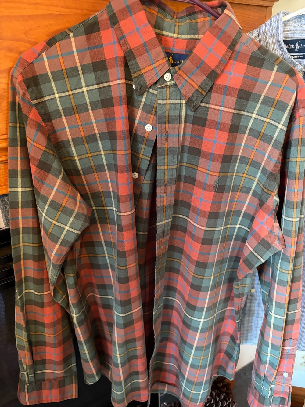 Ralph Lauren Plaid Button-Down Shirt in Red, Green & Blue
